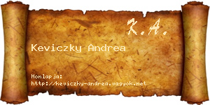 Keviczky Andrea névjegykártya