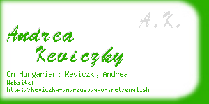 andrea keviczky business card